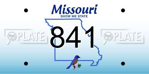 841 Missouri License Plate