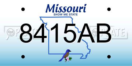 8415AB Missouri License Plate