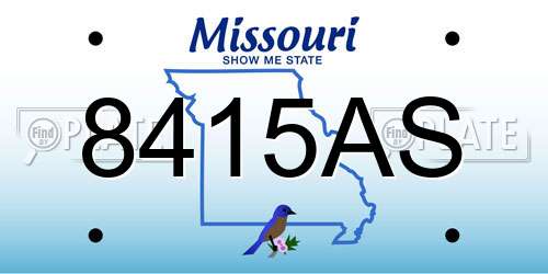 8415AS Missouri License Plate