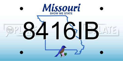8416IB Missouri License Plate