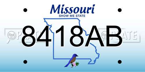 8418AB Missouri License Plate