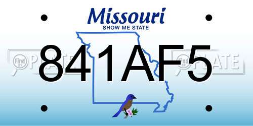 841AF5 Missouri License Plate