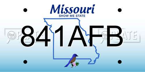 841AFB Missouri License Plate