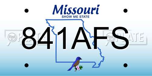 841AFS Missouri License Plate
