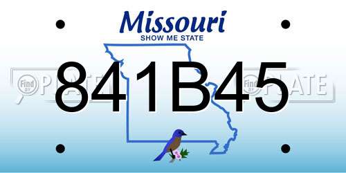 841B45 Missouri License Plate