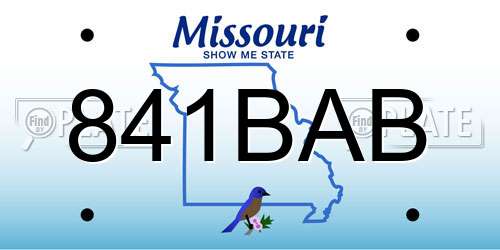 841BAB Missouri License Plate