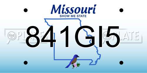 841GI5 Missouri License Plate