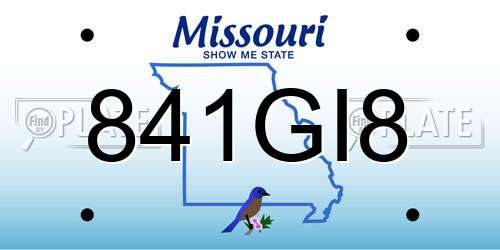 841GI8 Missouri License Plate