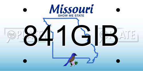 841GIB Missouri License Plate