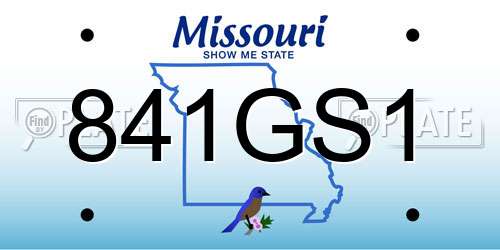 841GS1 Missouri License Plate
