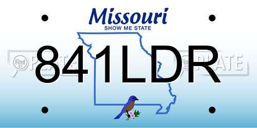 841LDR Missouri License Plate