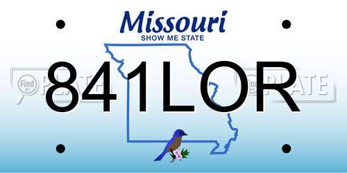 841LOR Missouri License Plate