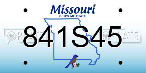 841S45 Missouri License Plate