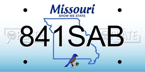 841SAB Missouri License Plate