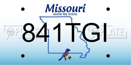 841TGI Missouri License Plate