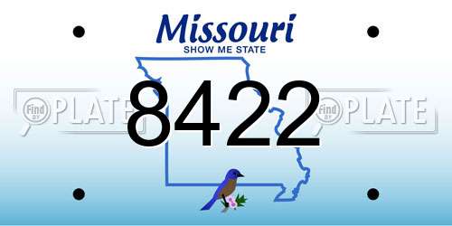 8422 Missouri License Plate