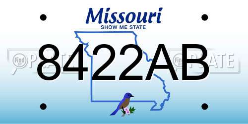 8422AB Missouri License Plate