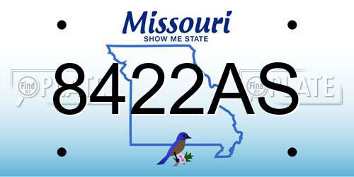 8422AS Missouri License Plate