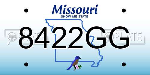 8422GG Missouri License Plate