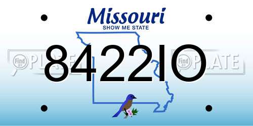 8422IO Missouri License Plate