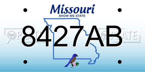 8427AB Missouri License Plate