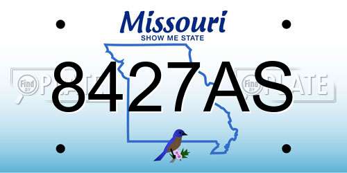 8427AS Missouri License Plate