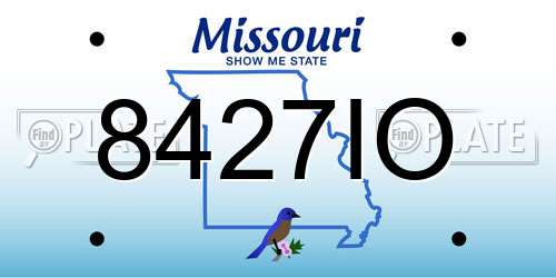 8427IO Missouri License Plate