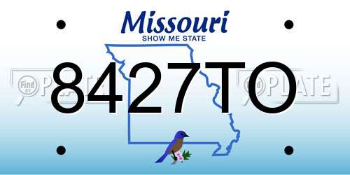 8427TO Missouri License Plate