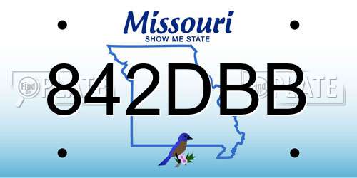 842DBB Missouri License Plate