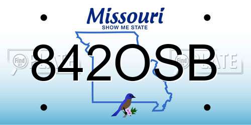 842OSB Missouri License Plate
