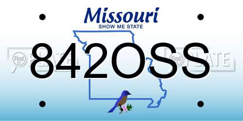 842OSS Missouri License Plate