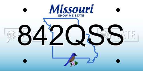 842QSS Missouri License Plate