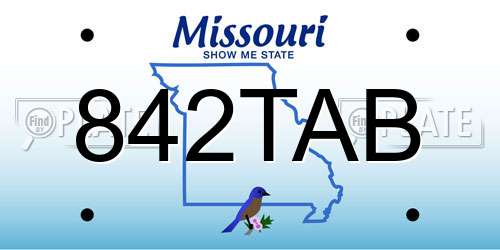 842TAB Missouri License Plate