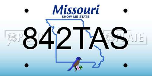 842TAS Missouri License Plate