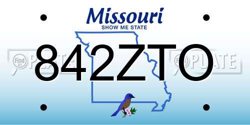 842ZTO Missouri License Plate