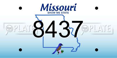 8437 Missouri License Plate