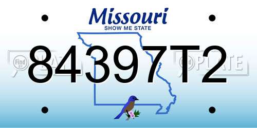 84397T2 Missouri License Plate