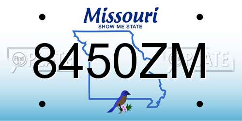 8450ZM Missouri License Plate