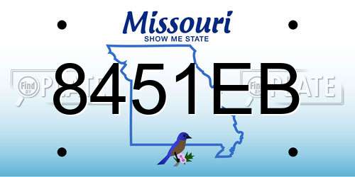 8451EB Missouri License Plate