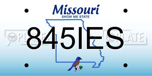 845IES Missouri License Plate