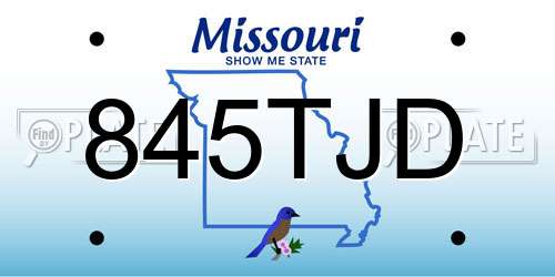 845TJD Missouri License Plate