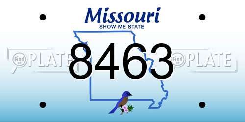 8463 Missouri License Plate