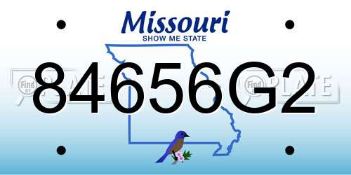 84656G2 Missouri License Plate