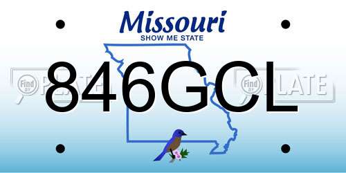 846GCL Missouri License Plate