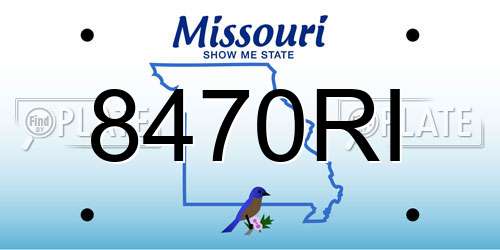 8470RI Missouri License Plate