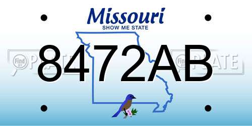 8472AB Missouri License Plate