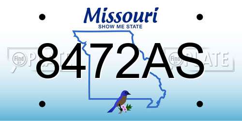 8472AS Missouri License Plate