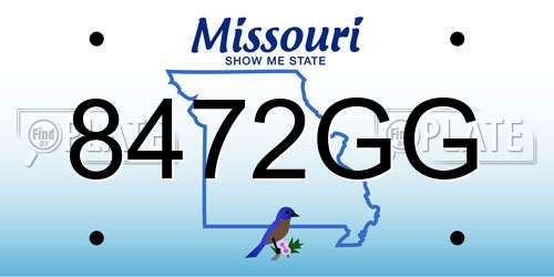 8472GG Missouri License Plate