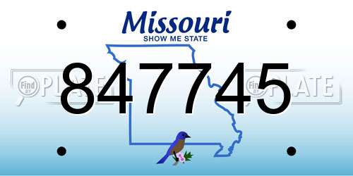 847745 Missouri License Plate