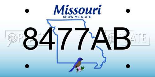 8477AB Missouri License Plate
